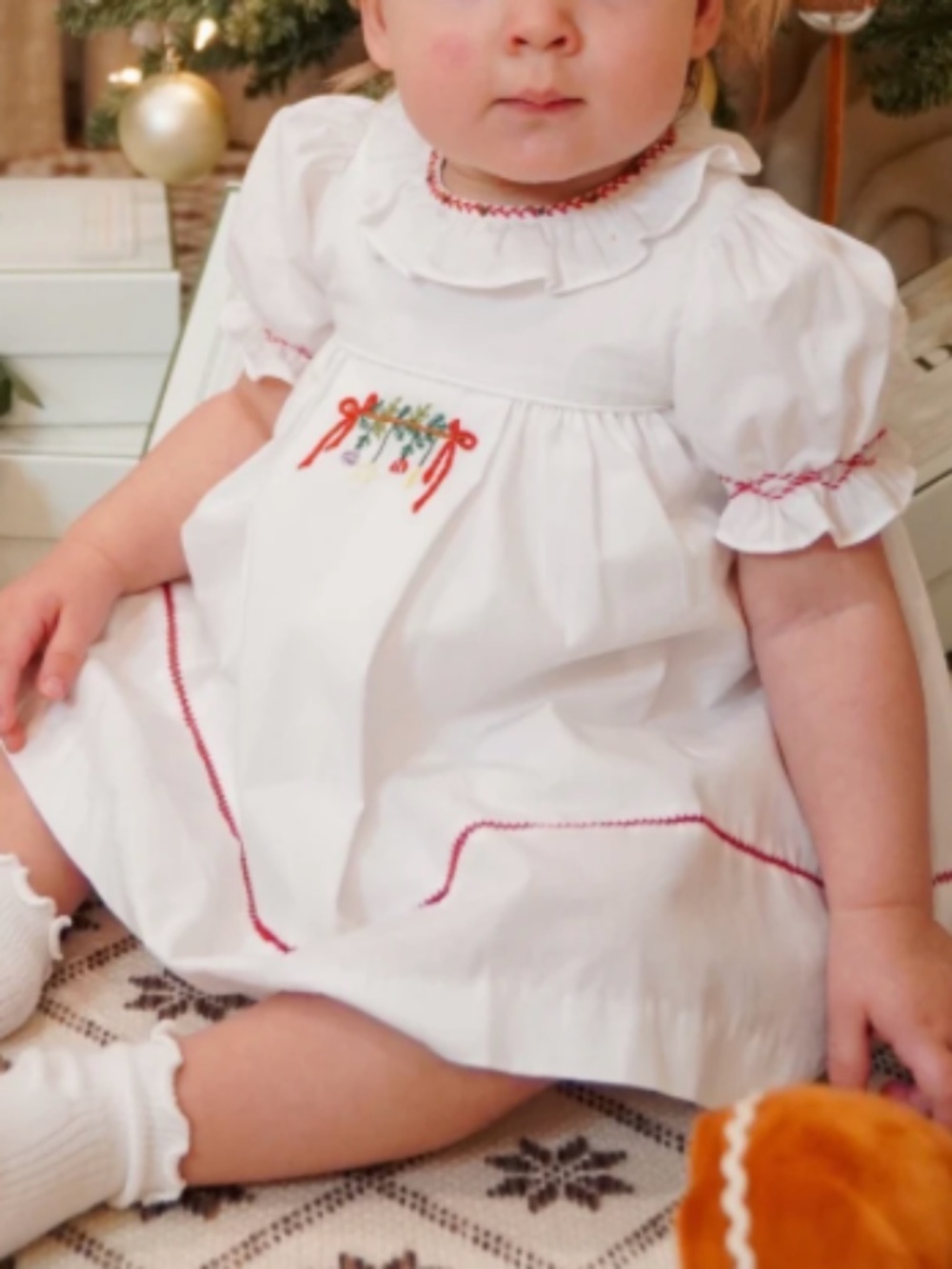 Sophie & Lucas girls 3m embroidered christmas dress nwt